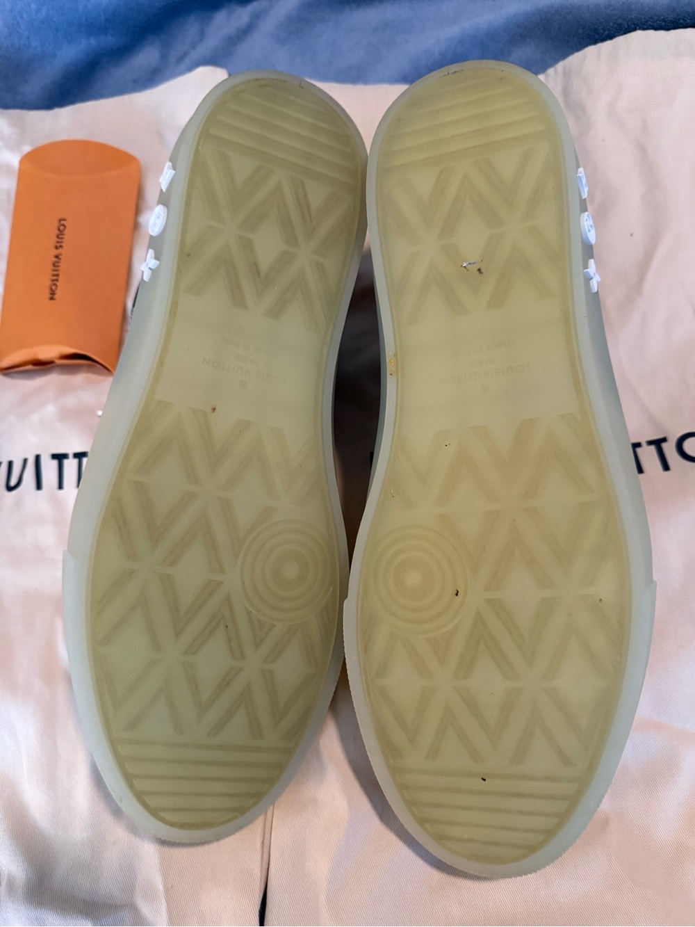 Louis Vuitton Black White Checkerboard Sneakers with clear Sole us 14 - Picture 9 of 11